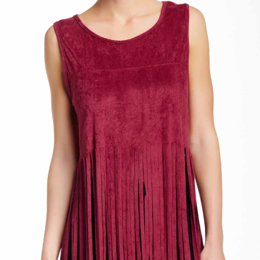Fringe suede tank
